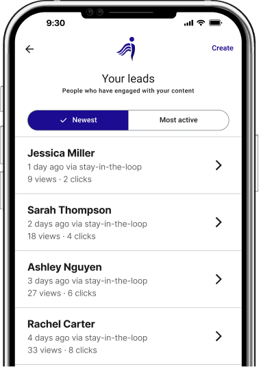 Capture leads screen
